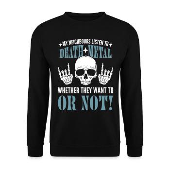 Heavy-Metal-Band Metal Rockmusik Death Metal - Unisex Pullover - Schwarz - Vorne - Alina (178cm) & Michal (187cm)