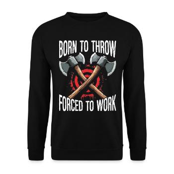 Axt Werfen Axt Werfer Axe Throwing - Unisex Pullover - Schwarz - Vorne - Alina (178cm) & Michal (187cm)
