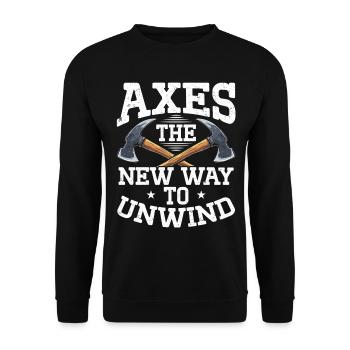 Axt Werfen Axt Werfer Axe Throwing - Unisex Pullover - Schwarz - Vorne - Alina (178cm) & Michal (187cm)