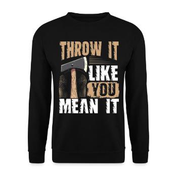 Axt Werfen Axt Werfer Axe Throwing - Unisex Pullover - Schwarz - Vorne - Alina (178cm) & Michal (187cm)