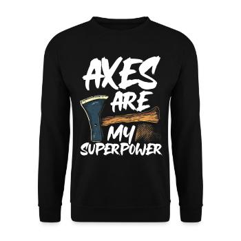 Axt Werfen Axt Werfer Axe Throwing - Unisex Pullover - Schwarz - Vorne - Alina (178cm) & Michal (187cm)