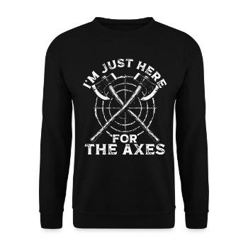 Axt Werfen Axt Werfer Axe Throwing - Unisex Pullover - Schwarz - Vorne - Alina (178cm) & Michal (187cm)