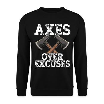 Axt Werfen Axt Werfer Axe Throwing - Unisex Pullover - Schwarz - Vorne - Alina (178cm) & Michal (187cm)