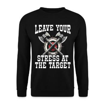 Axt Werfen Axt Werfer Axe Throwing - Unisex Pullover - Schwarz - Vorne - Alina (178cm) & Michal (187cm)