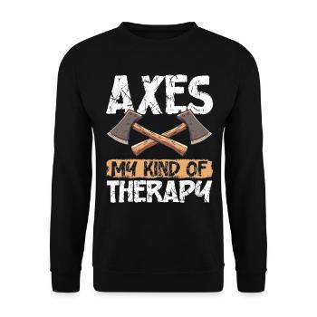 Axt Werfen Axt Werfer Axe Throwing - Unisex Pullover - Schwarz - Vorne - Alina (178cm) & Michal (187cm)