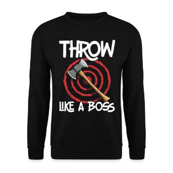 Axt Werfen Axt Werfer Axe Throwing - Unisex Pullover - Schwarz - Vorne - Alina (178cm) & Michal (187cm)