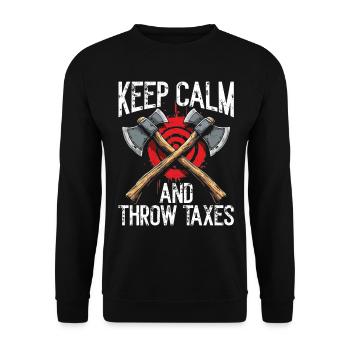 Axt Werfen Axt Werfer Axe Throwing - Unisex Pullover - Schwarz - Vorne - Alina (178cm) & Michal (187cm)