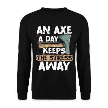 Axt Werfen Axt Werfer Axe Throwing - Unisex Pullover - Schwarz - Vorne - Alina (178cm) & Michal (187cm)