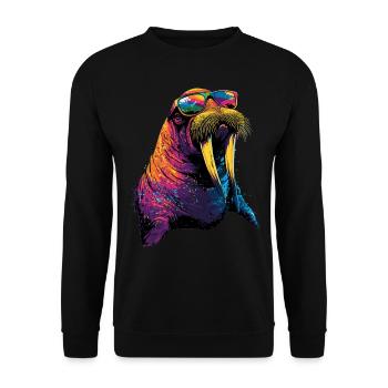Walrus, tusks, seal, wild Pacific walruses - Unisex Sweatshirt - black - Front - Alina (178cm) & Michal (187cm)