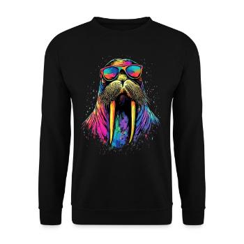 Walrus, tusks, seal, wild Pacific walruses - Unisex Sweatshirt - black - Front - Alina (178cm) & Michal (187cm)
