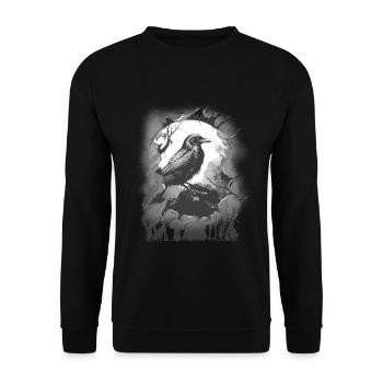 Halloween Raven Crow Raven Crows - Unisex Sweatshirt - black - Front - Alina (178cm) & Michal (187cm)