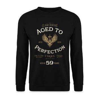 Aged to Perfection 59 Years Birthday Gift - Unisex Sweatshirt - black - Front - Alina (178cm) & Michal (187cm)