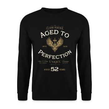 Aged to Perfection 52 Years Birthday Gift - Unisex Sweatshirt - black - Front - Alina (178cm) & Michal (187cm)