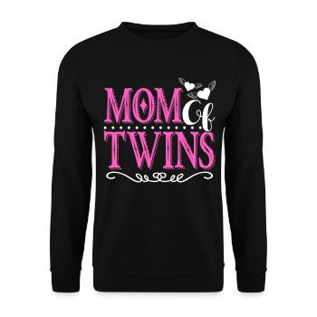 Mother's Day Mom Of Twins - Unisex Sweatshirt - black - Front - Alina (178cm) & Michal (187cm)