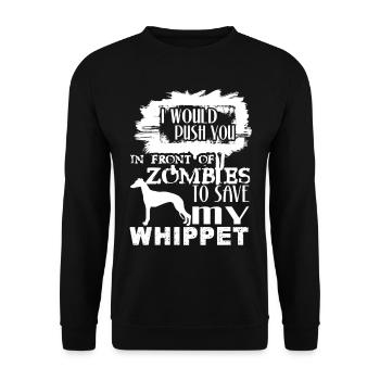 Save My Whippet Dog - Unisex Sweatshirt - black - Front - Alina (178cm) & Michal (187cm)