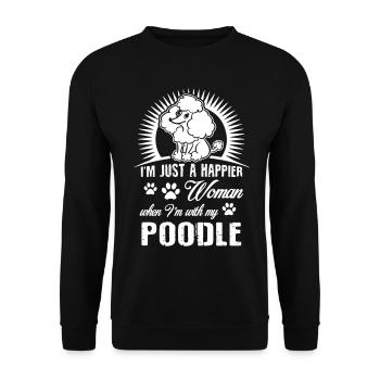 Poodle Happy With Poodle - Unisex Sweatshirt - black - Front - Alina (178cm) & Michal (187cm)