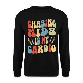 Kindergärtnerin Kinderbetreuung Kinder Cardio - Unisex Pullover - Schwarz - Vorne - Alina (178cm) & Michal (187cm)