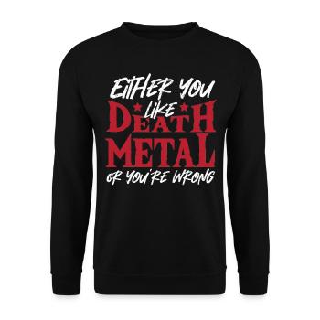Heavy-Metal-Rockmusikband Death Metal - Unisex Pullover - Schwarz - Vorne - Alina (178cm) & Michal (187cm)