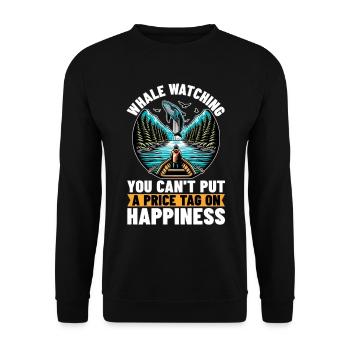 Observation des baleines : vous ne pouvez pas mettre de prix Animal marin - Sweat-shirt Unisexe - noir - Devant - Alina (178cm) & Michal (187cm)