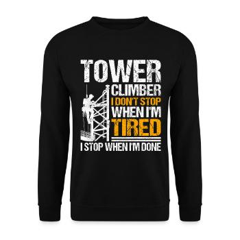 Industriekletterer Tower Climber Industrieklettern - Unisex Pullover - Schwarz - Vorne - Alina (178cm) & Michal (187cm)