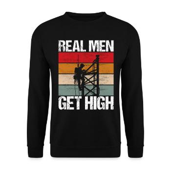 Industriekletterer Tower Climber Industrieklettern - Unisex Pullover - Schwarz - Vorne - Alina (178cm) & Michal (187cm)