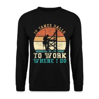 Industriekletterer Tower Climber Industrieklettern - Unisex Pullover - Schwarz - Vorne - Alina (178cm) & Michal (187cm)