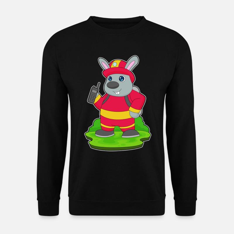 Rabbit Firefighter Fire Brigade - Unisex Sweatshirt - black