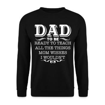 Father's Day Dad To Be - Unisex Sweatshirt - black - Front - Alina (178cm) & Michal (187cm)