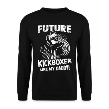 Kickboxing Future Kickboxer Like My Daddy - Unisex Sweatshirt - black - Front - Alina (178cm) & Michal (187cm)