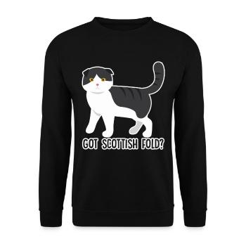 Got Scottish Fold Cat - Unisex Sweatshirt - black - Front - Alina (178cm) & Michal (187cm)