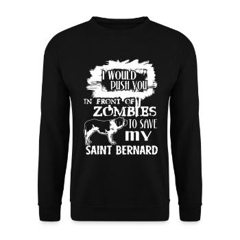 Save My Saint Bernard - Unisex Sweatshirt - black - Front - Alina (178cm) & Michal (187cm)