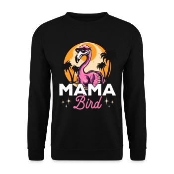 Flamingo Mama Oiseau - Rose Flamingo Mama - Sweat-shirt Unisexe - noir - Devant - Alina (178cm) & Michal (187cm)