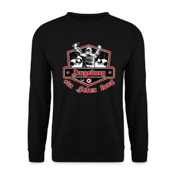 Augsburg ein Leben Lang No II - Unisex Pullover - Schwarz - Vorne - Alina (178cm) & Michal (187cm)
