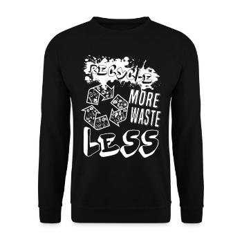Earth Day Recycle More Waste Less - Unisex Sweatshirt - black - Front - Alina (178cm) & Michal (187cm)