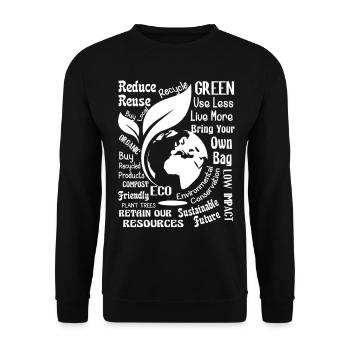 Earth Day Earth Day Go Green - Unisex Sweatshirt - black - Front - Alina (178cm) & Michal (187cm)
