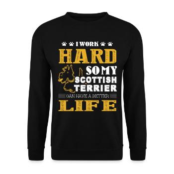 Scottish Terrier Can Live A Better Life - Unisex Sweatshirt - black - Front - Alina (178cm) & Michal (187cm)