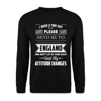 Send me to England - Unisex Sweatshirt - black - Front - Alina (178cm) & Michal (187cm)