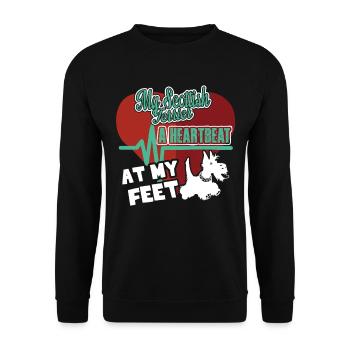 Scottish Terrier Dog A Heartbeat At My Feet - Unisex Sweatshirt - black - Front - Alina (178cm) & Michal (187cm)
