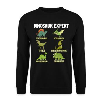 Funny Dinosaur - Dinosaur expert Brachiosaurus - Unisex Sweatshirt - black - Front - Alina (178cm) & Michal (187cm)