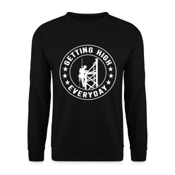 Industriekletterer Tower Climber Industrieklettern - Unisex Pullover - Schwarz - Vorne - Alina (178cm) & Michal (187cm)