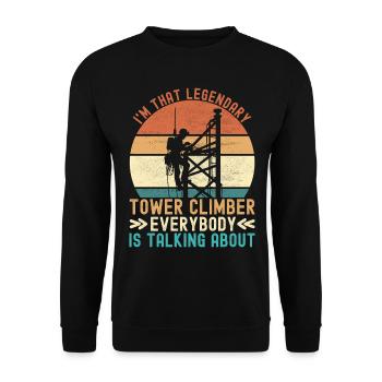 Industriekletterer Tower Climber Industrieklettern - Unisex Pullover - Schwarz - Vorne - Alina (178cm) & Michal (187cm)
