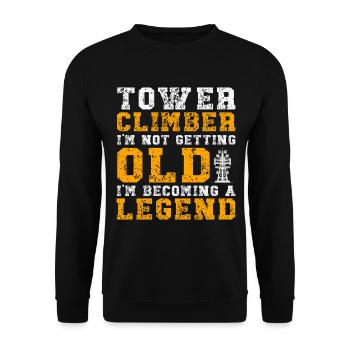 Industriekletterer Tower Climber Industrieklettern - Unisex Pullover - Schwarz - Vorne - Alina (178cm) & Michal (187cm)