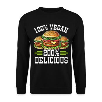 Burger végétarien Burger végétalien Burger végétarien - Sweat-shirt Unisexe - noir - Devant - Alina (178cm) & Michal (187cm)