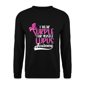 Je porte du violet pour moi-même Conscience du lupus - Sweat-shirt Unisexe - noir - Devant - Alina (178cm) & Michal (187cm)