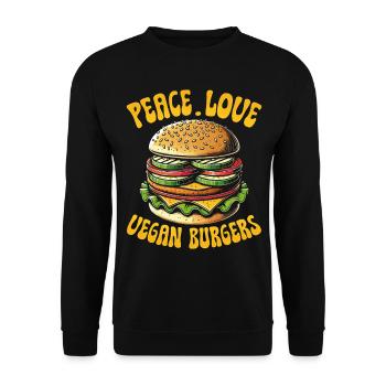 Burger végétarien Burger végétalien Burger végétarien - Sweat-shirt Unisexe - noir - Devant - Alina (178cm) & Michal (187cm)