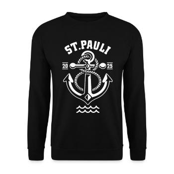 St. Pauli Hamburg Anker Reeperbahn - Sweat-shirt Unisexe - noir - Devant - Alina (178cm) & Michal (187cm)
