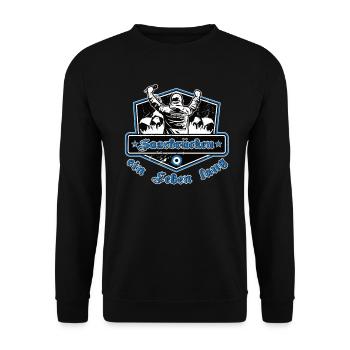 Saarbrücken ein Leben Lang No II - Unisex Pullover - Schwarz - Vorne - Alina (178cm) & Michal (187cm)