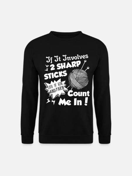 Knitting Addicted To Knitting - Unisex Sweatshirt - black