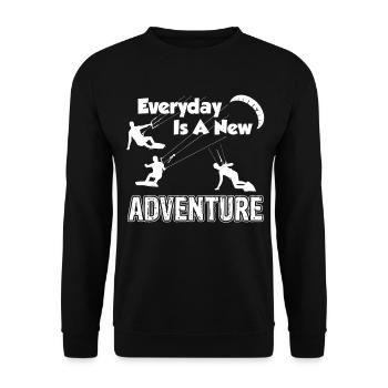 Kitesurfing Everyday Is A New Adventure - Unisex Sweatshirt - black - Front - Alina (178cm) & Michal (187cm)