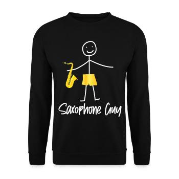 Saxophone Saxophone Guy - Unisex Sweatshirt - black - Front - Alina (178cm) & Michal (187cm)